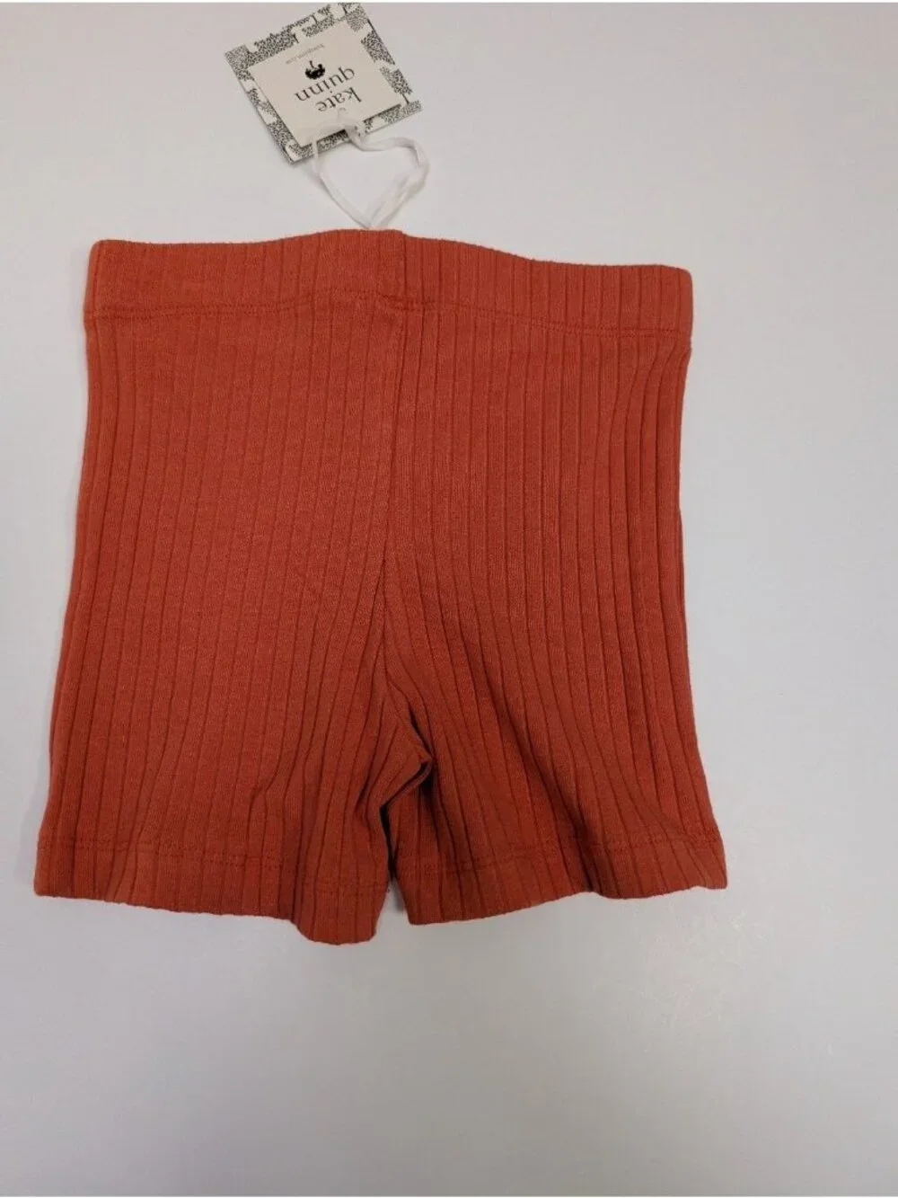 Kate Quinn Organic Cotton Wide Rib Mango Orange 6Y Bike Shorts